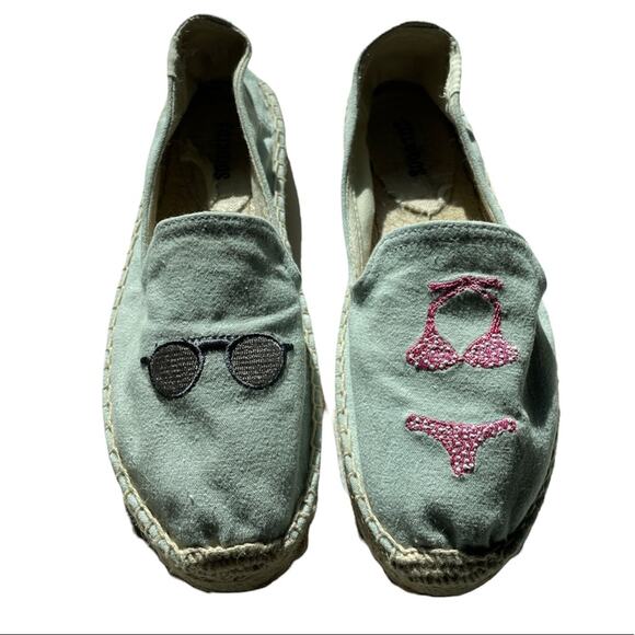 Soludos Eco-friendly Tencel Chambray Sunglasses & Bikini Espadrille Slide Ons 7 - Picture 2 of 9